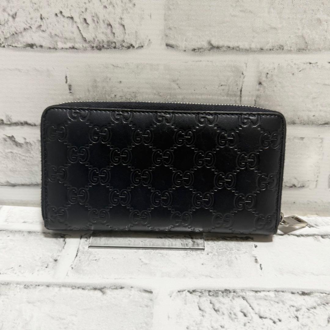 美品✨グッチ 長財布 シマ GG ドリアン インターロッキング レザー ネイビー