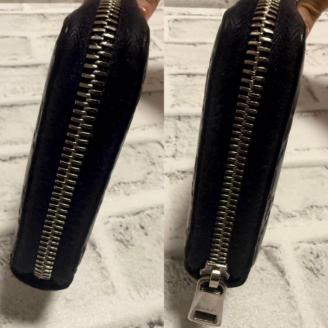 美品✨グッチ 長財布 シマ GG ドリアン インターロッキング レザー ネイビー