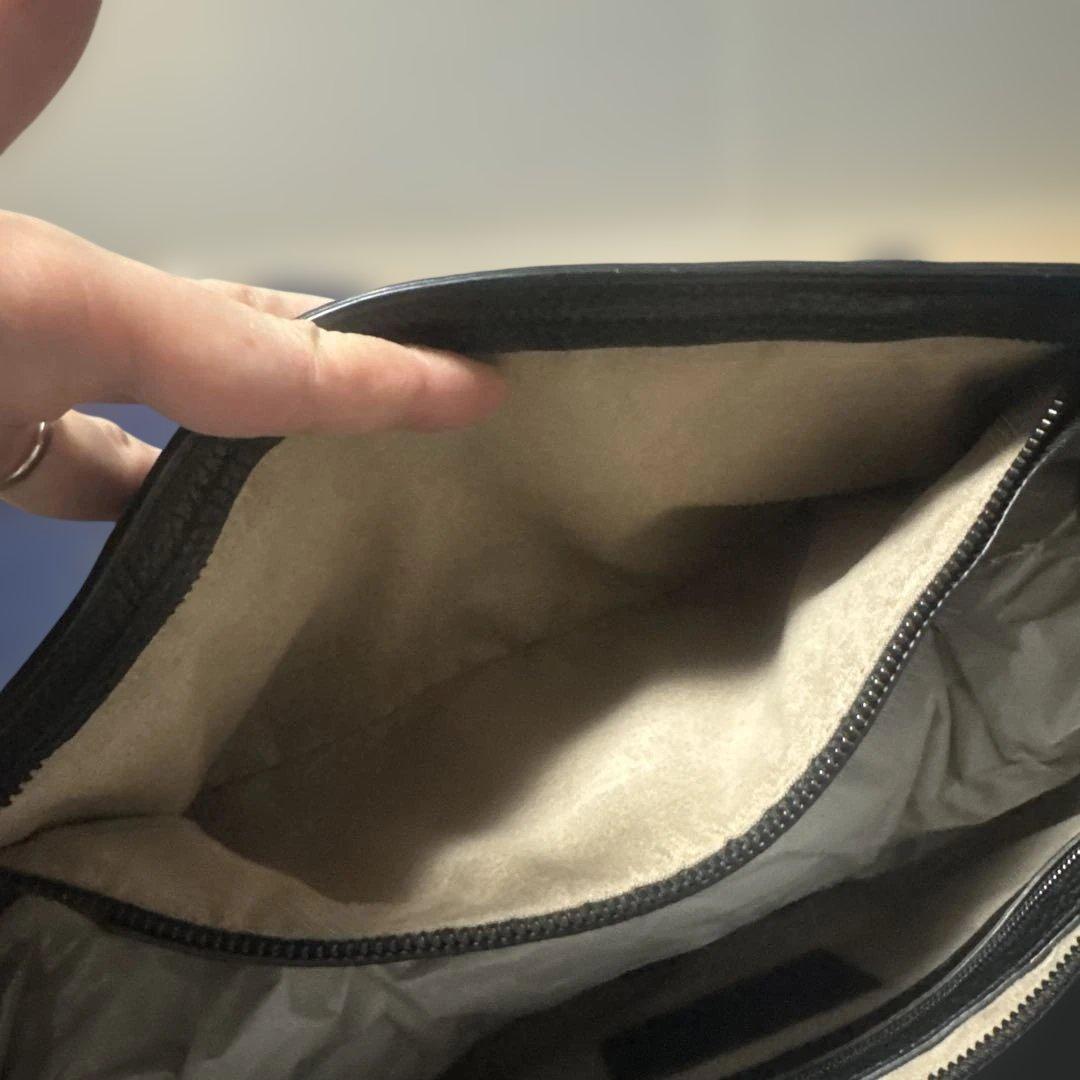 COACH ネイビー 黒レザー トートバック　A4ネイビー レザー トートバッグ