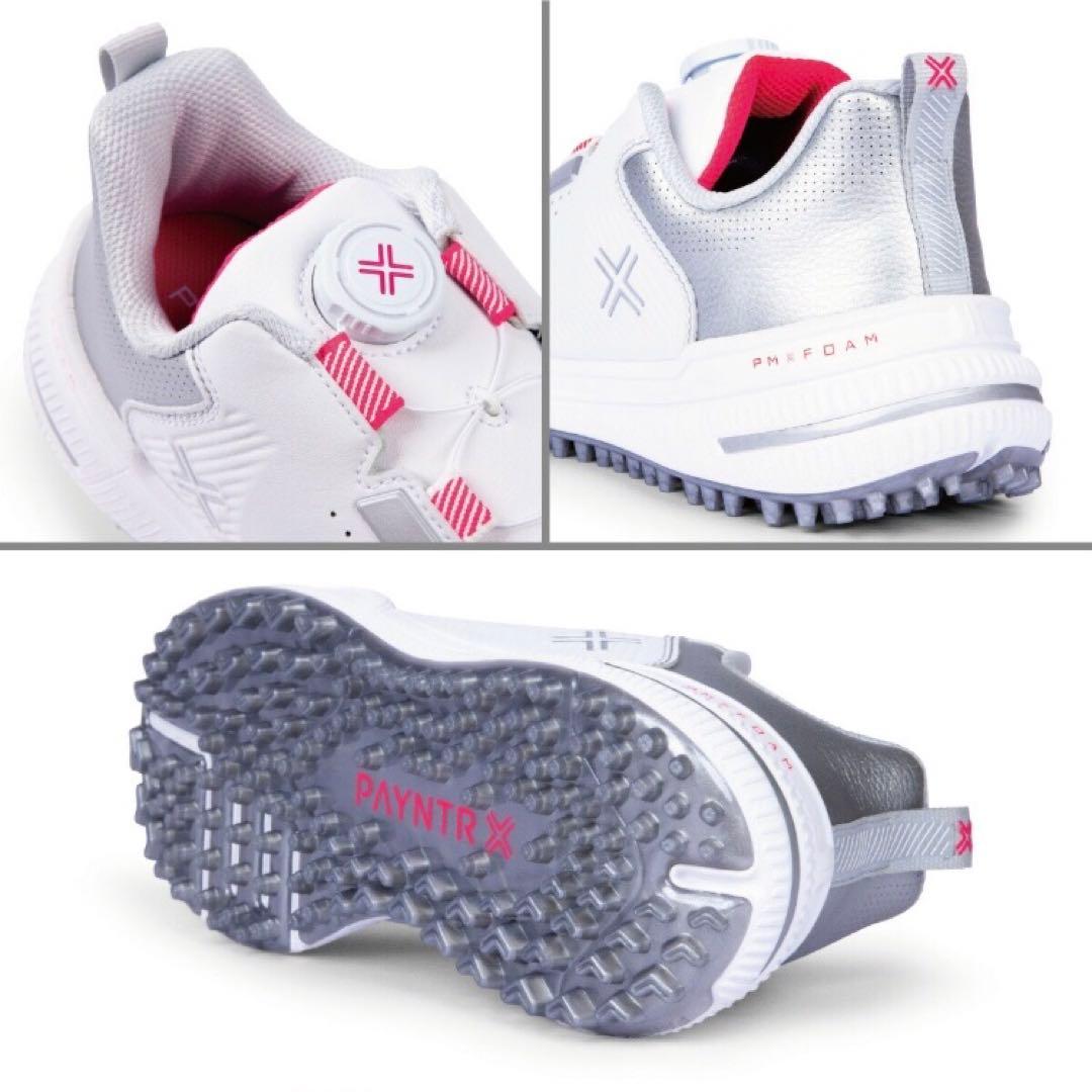 PAYNTR X 003 FF WO ゴルフシューズ ホワイト/ピンク　23.5
