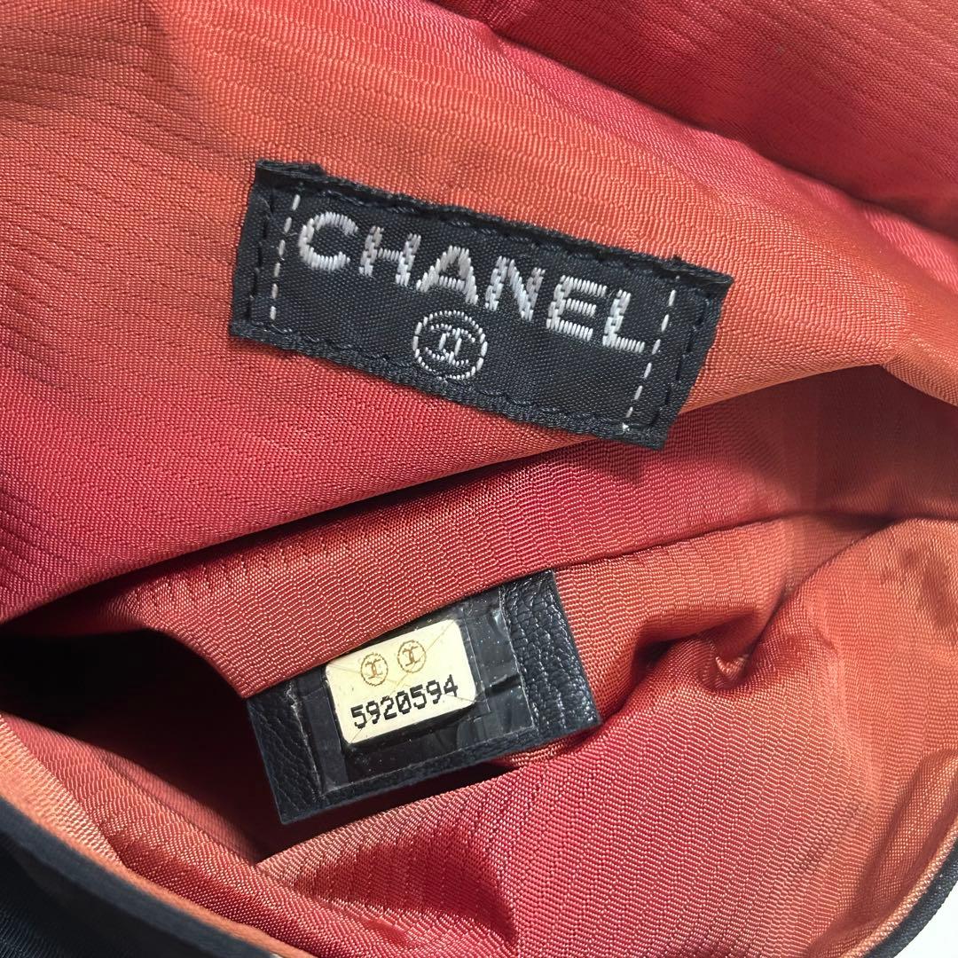 【美品】シャネル 旧トラベルライン ボディバッグ ウエストポーチ ブラック