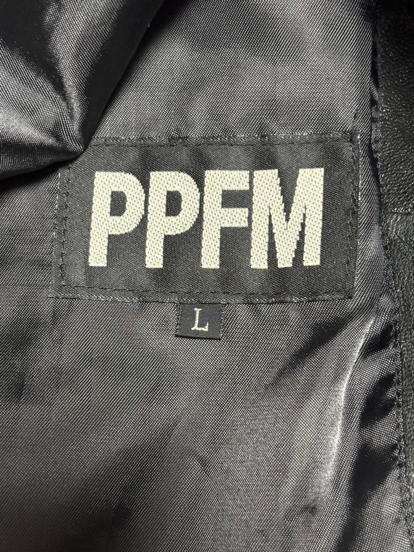 PPFM ピーピーエフエム レザージャケット ライダース ブラック ダブルジップ