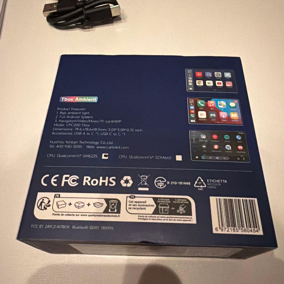 CarlinKit TBox Ambient 8GB+128GB 一回使用