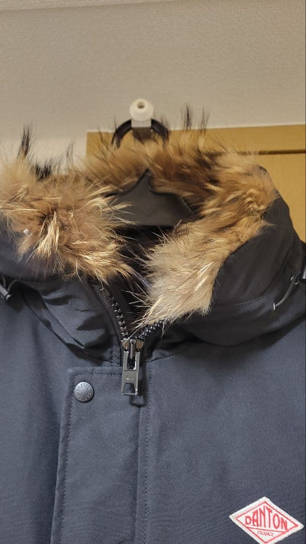 最終お値下げ　DANTON　ダントン　ファー付き　ダウンコート　黒　Ｌサイズ