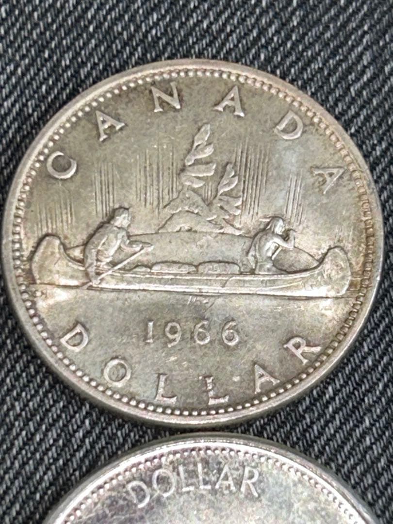 (Silver.800)カナダ1ドル 銀貨　2枚　連邦100年記念