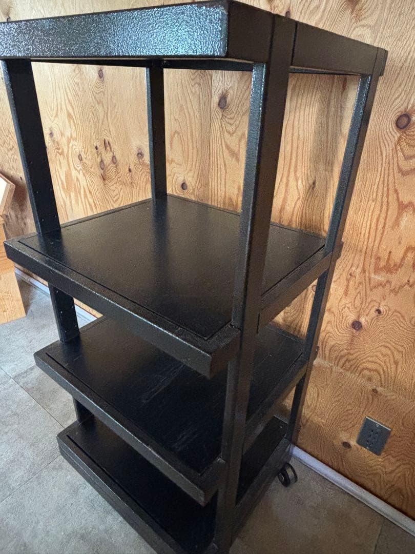 TAOC キャスター付き3段シェルフ 黒