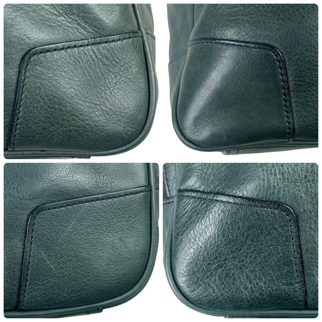 希少カラー コーチ ビジネスバッグ 2way A4収納可 レザー グリーン