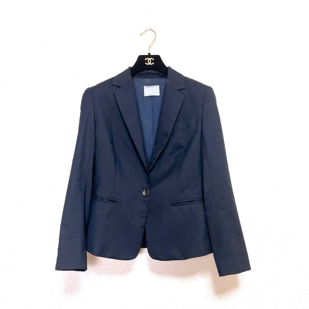 シルク混 セオリーリュクス パンツ スーツ セットアップ 紺