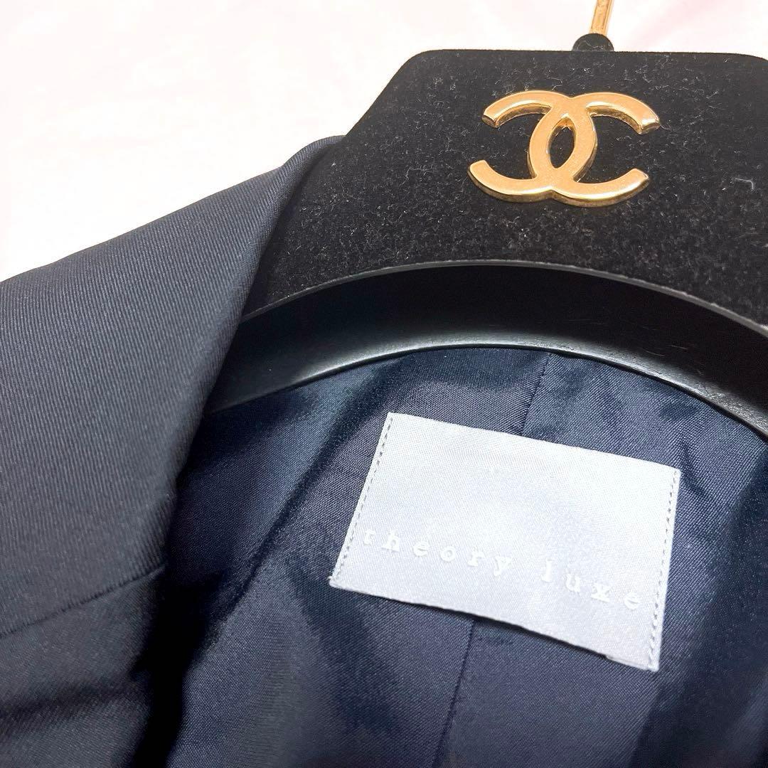 シルク混 セオリーリュクス パンツ スーツ セットアップ 紺