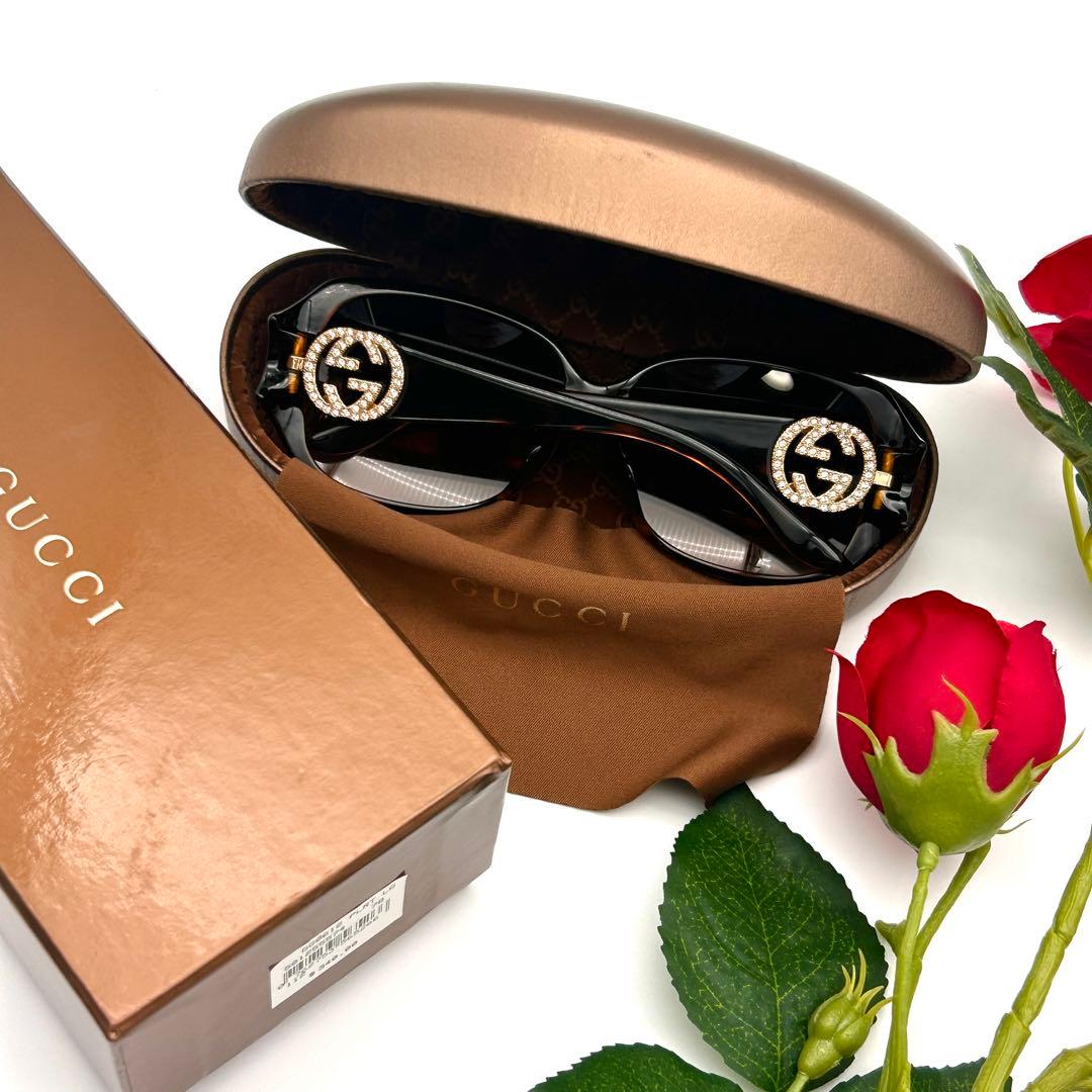 極美品✨ GUCCI グッチ サングラス GGロゴ ✨ラインストーン✨