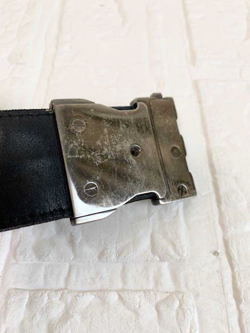 GUCCI グッチ ベルト フリーサイズ ナイロン×レザー ロゴバックル