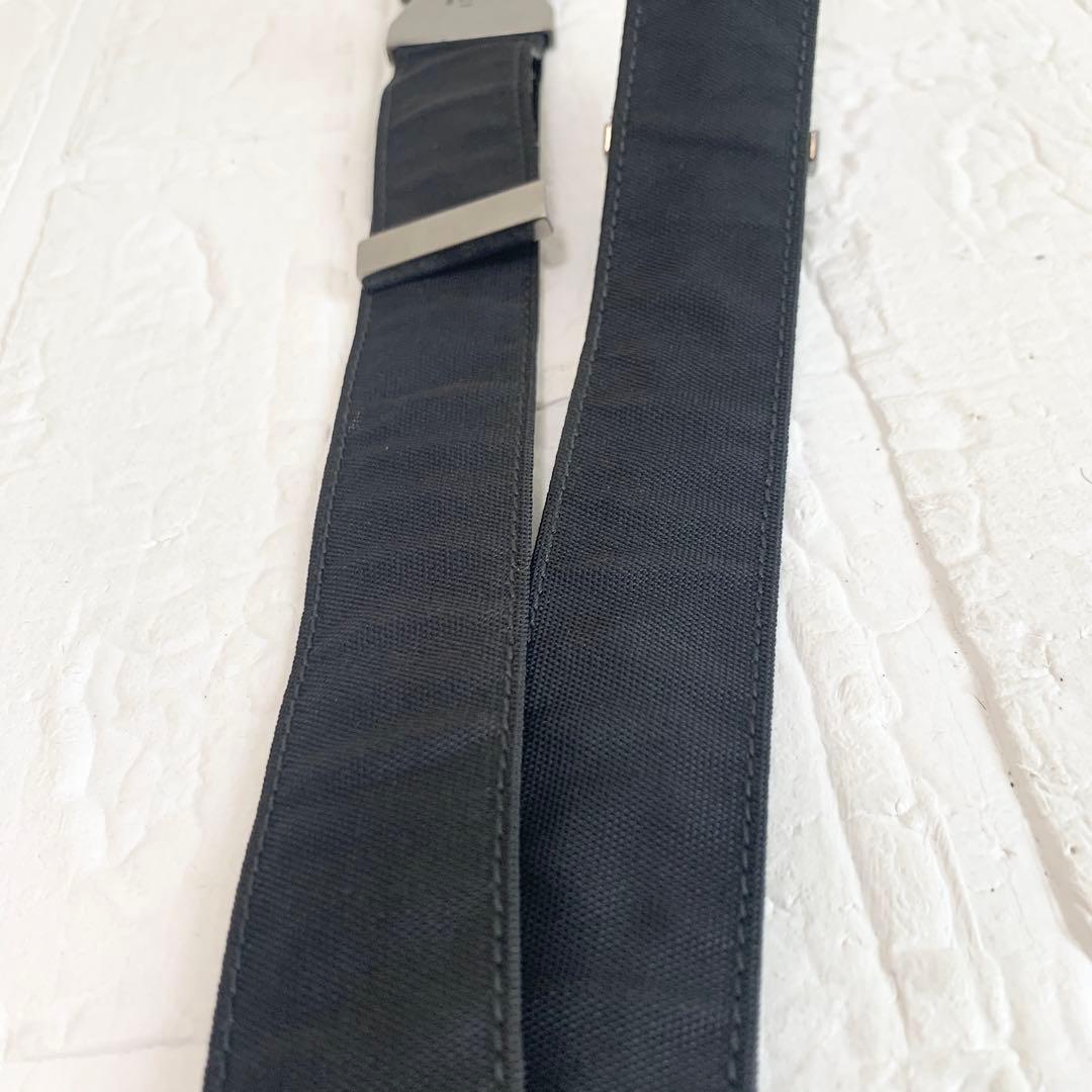 GUCCI グッチ ベルト フリーサイズ ナイロン×レザー ロゴバックル