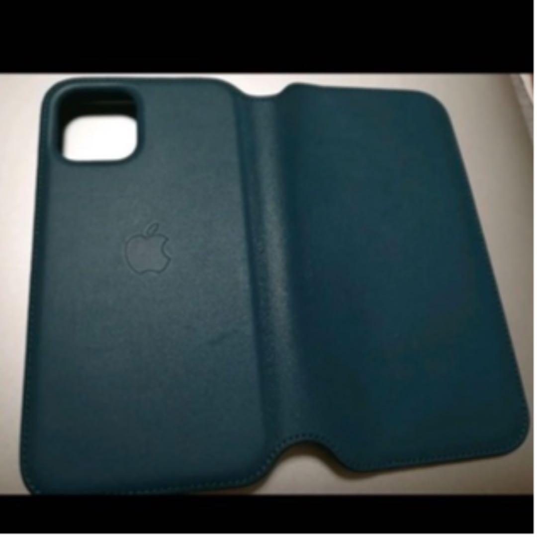 iPhone 11 pro レザーフォリオ ピーコック【純正】