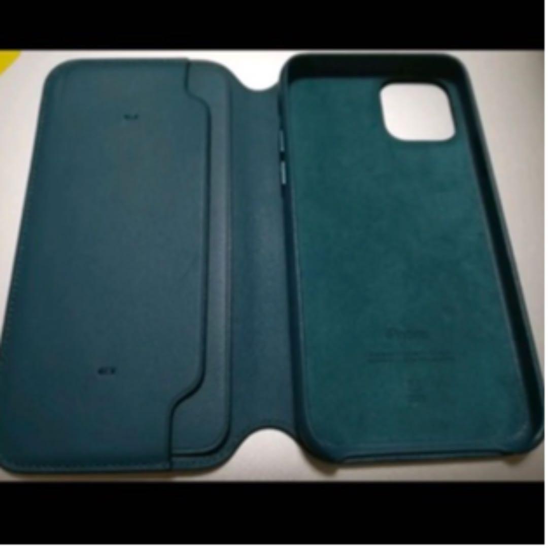 iPhone 11 pro レザーフォリオ ピーコック【純正】