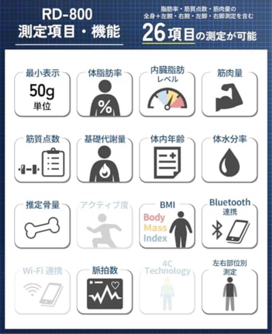S*P様 タニタ デュアルタイプ 体組成計 体重計 スマホ連動 RD-800-B