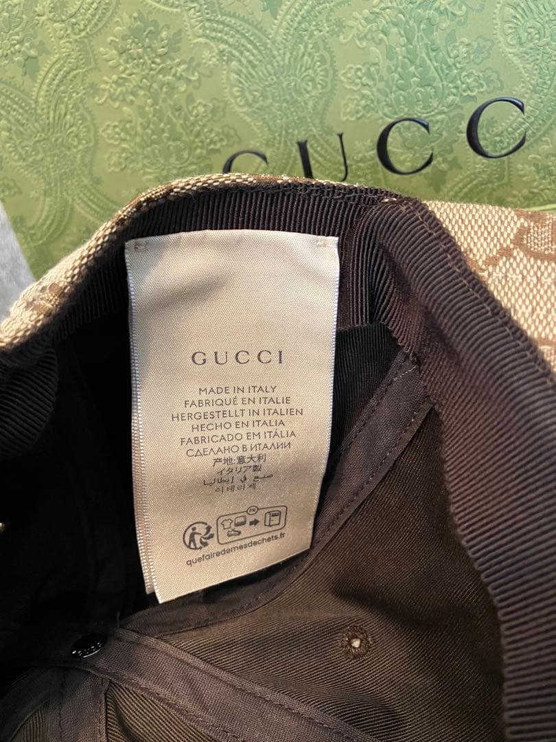 GUCCI GGパターン ベースボールキャップ Mサイズ、58cm