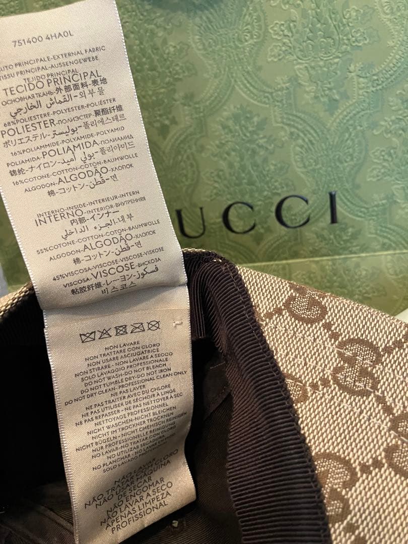 GUCCI GGパターン ベースボールキャップ Mサイズ、58cm