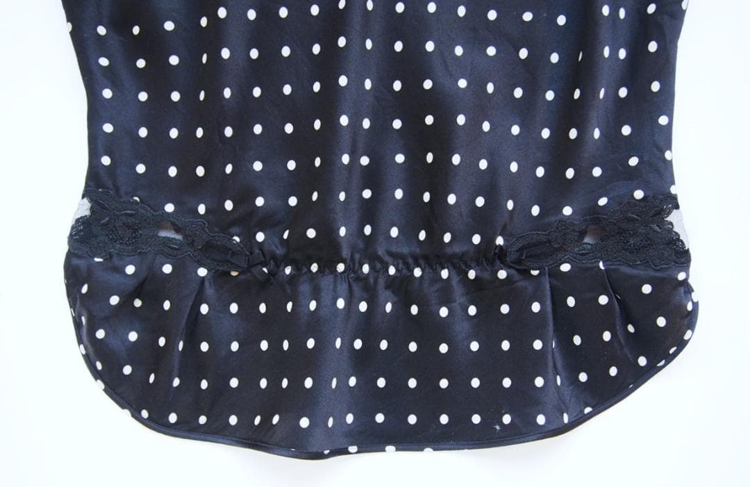 定価4万★イタリア製ラペルラ★シルク100水玉キャミソールLAPERLAレース黒