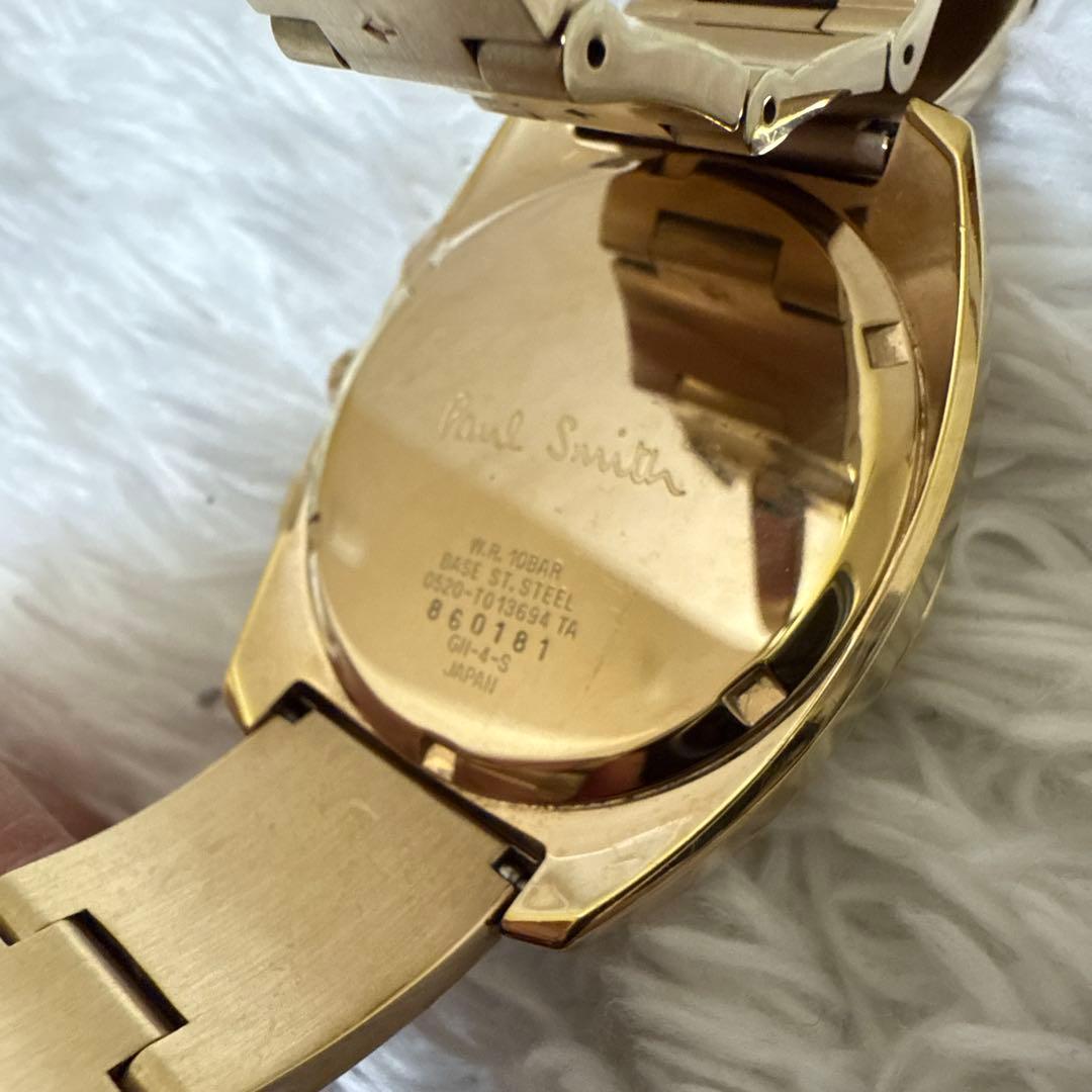 稼働品　Poul Smith ポールスミス　腕時計　クロノグラフ　ゴールド