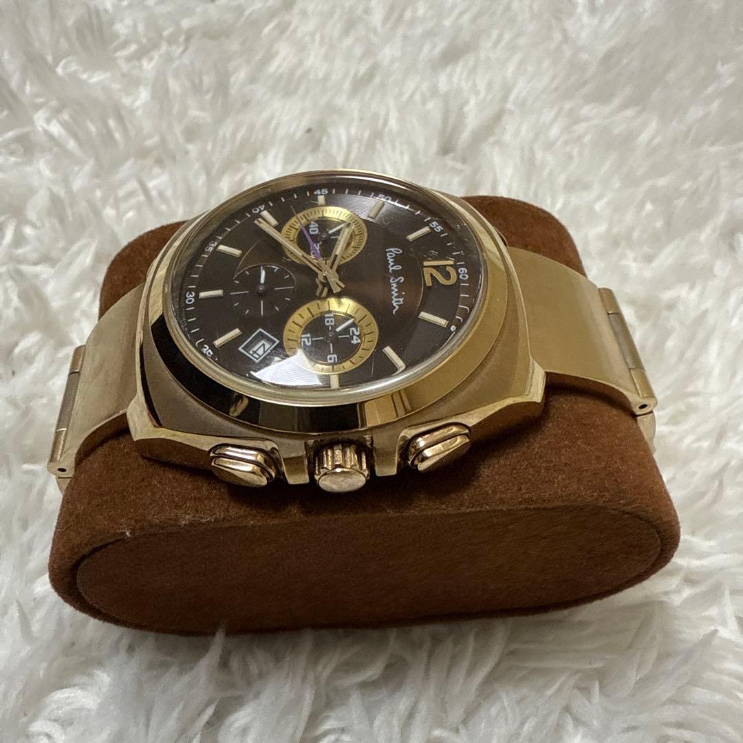 稼働品　Poul Smith ポールスミス　腕時計　クロノグラフ　ゴールド