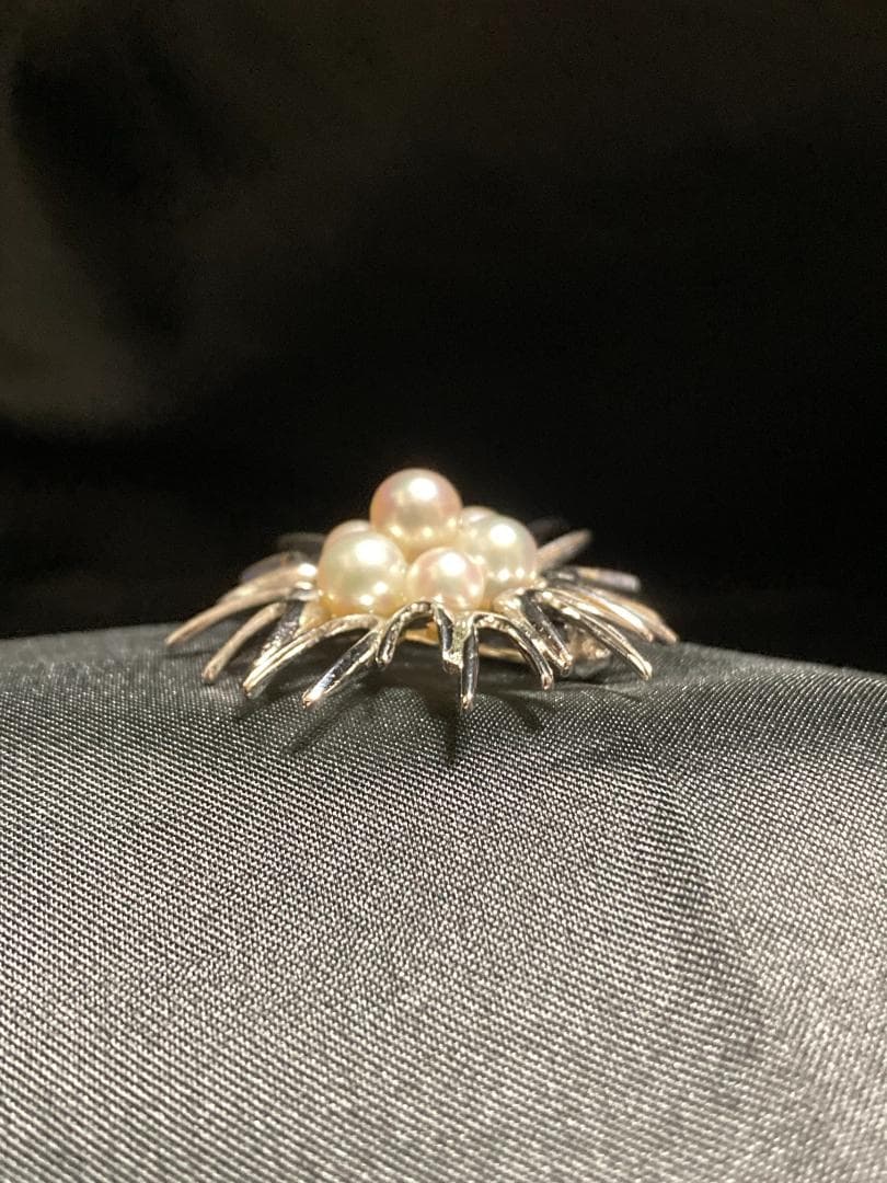 MIKIMOTO ミキモト ブローチ パール 7粒 7珠 925 皇室御用達
