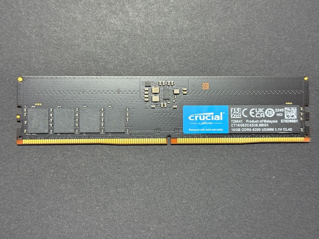 メモリ crucial DDR5 5200MHz 16GB 1枚