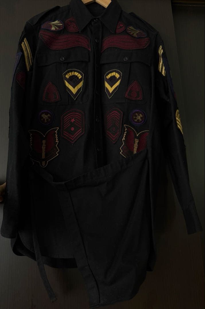 ドリスヴァンノッテン2016AW ミリタリースタイル刺繍入り長袖シャツ