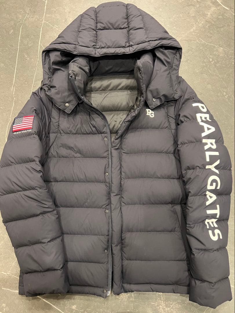 PEARLY GATES フード付きダウンジャケット ネイビー　サイズ4