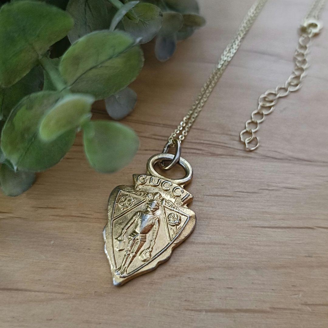 【美品】オールドグッチ クレストチャーム ネックレス OLDGUCCI