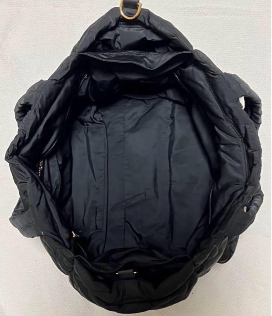 美品 マークジェイコブス マザーズバッグ ブラック キルティングバッグ