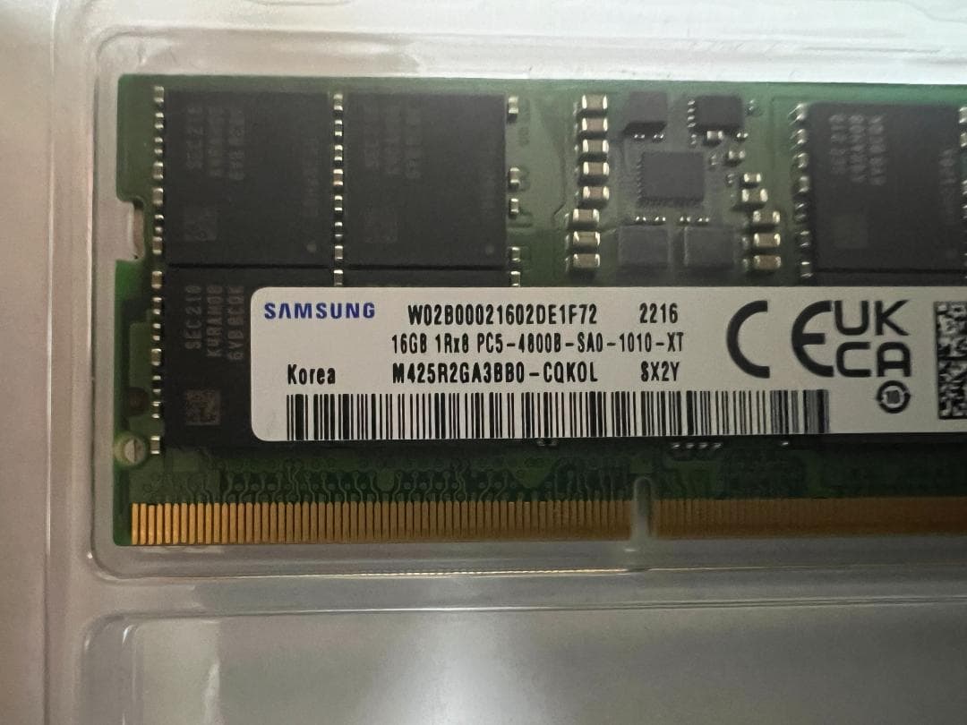 Samsung DDR5 4800 16GB 1枚 PC5-38400