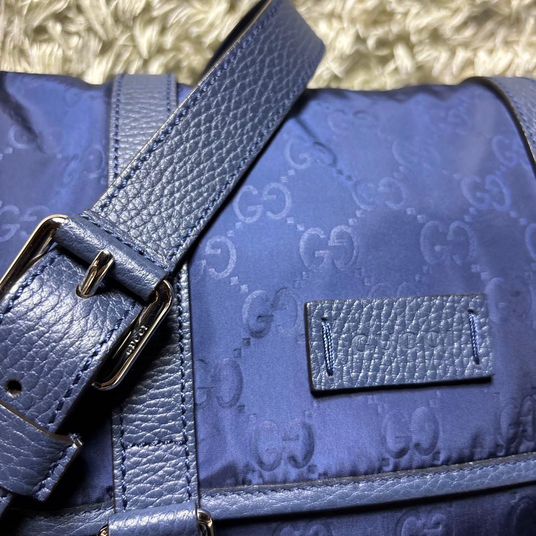 GUCCI グッチ ブルー ネイビー ミニメッセンジャーバッグ GGスプリーム
