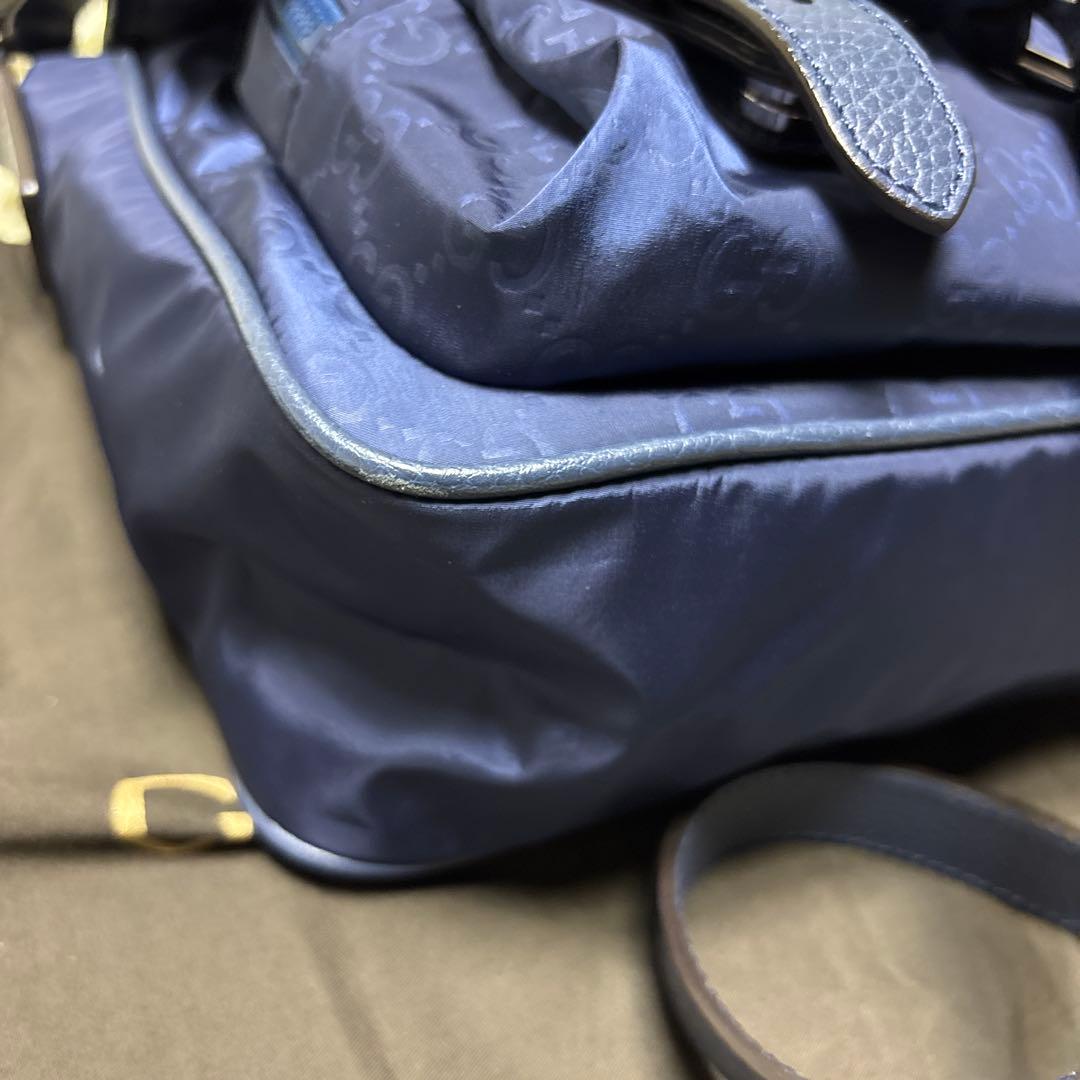 GUCCI グッチ ブルー ネイビー ミニメッセンジャーバッグ GGスプリーム