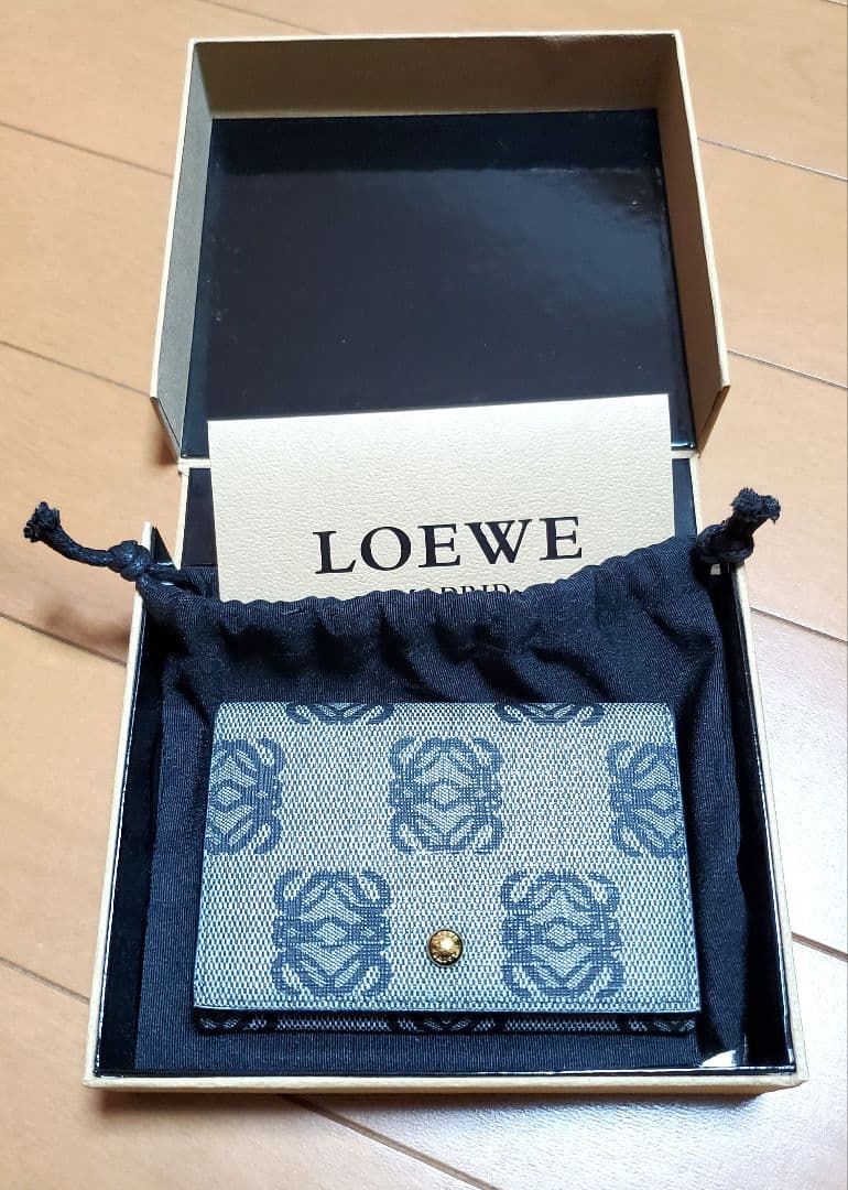 LOEWE ロエベ カードケース 名刺入れ アナグラム グレー/ブラック