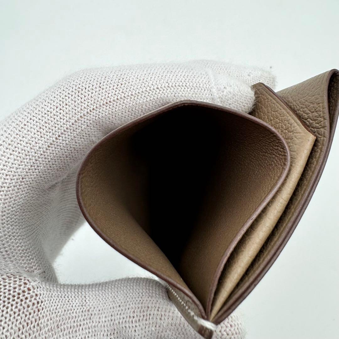 新品✨HERMES Hセリエ カードケース エバーカラー エトゥープ W刻印