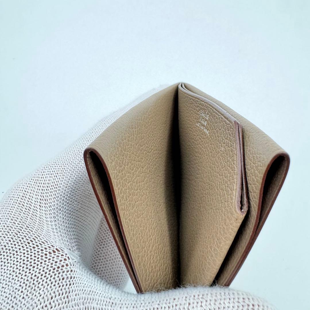 新品✨HERMES Hセリエ カードケース エバーカラー エトゥープ W刻印