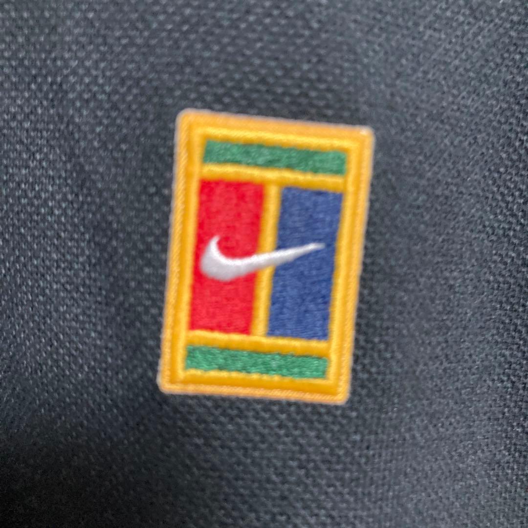 【未使用品】Nike テニスロゴ刺繍DRI-FIT ブラックポロシャツXLサイズ