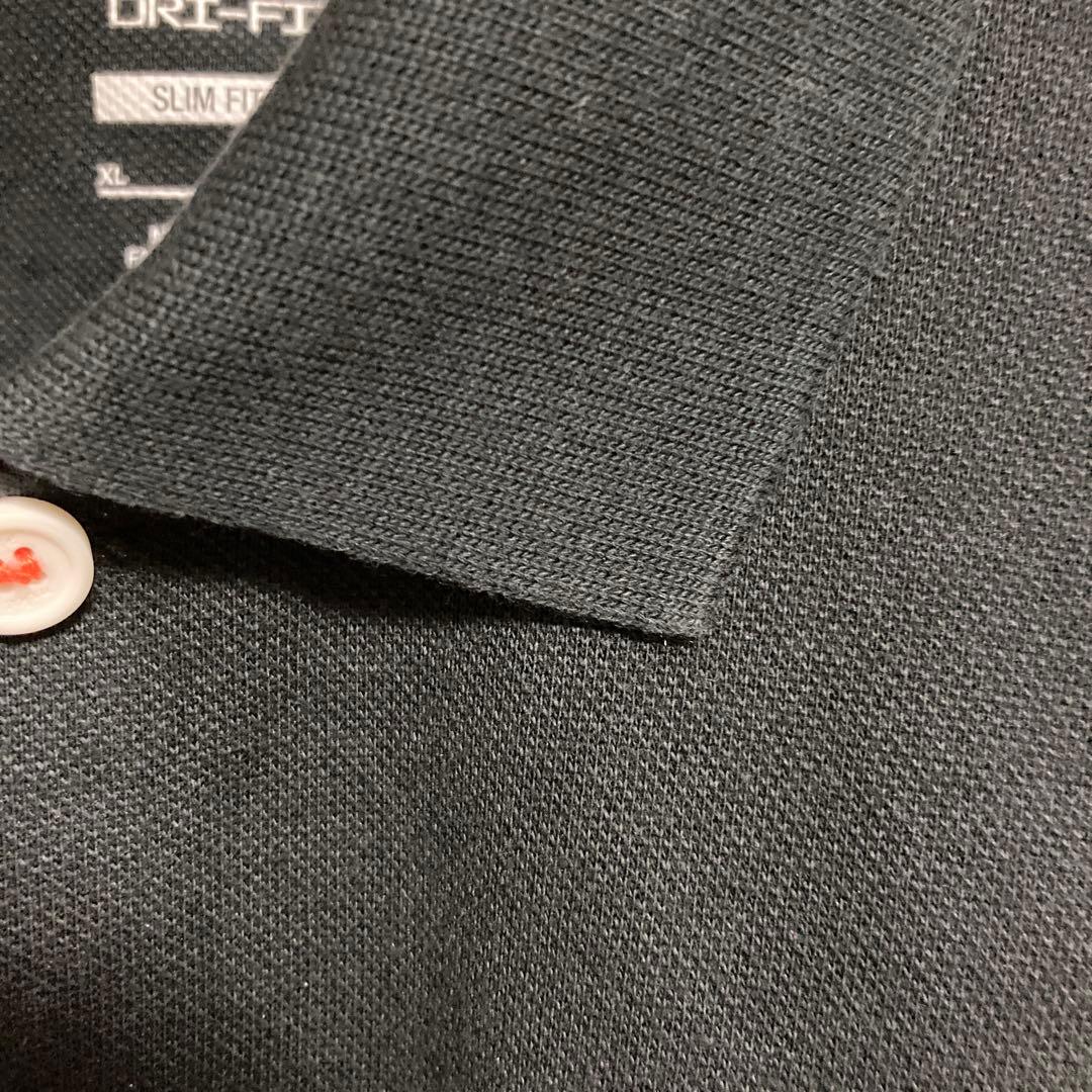 【未使用品】Nike テニスロゴ刺繍DRI-FIT ブラックポロシャツXLサイズ