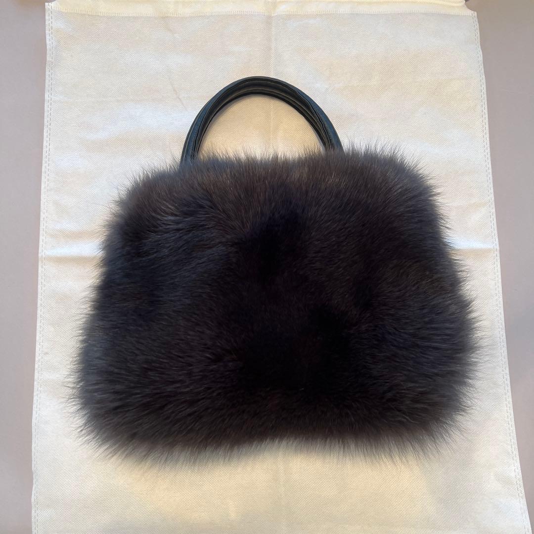最終価格！天然毛皮■サガフォックス ファートートバッグ M 超美品★