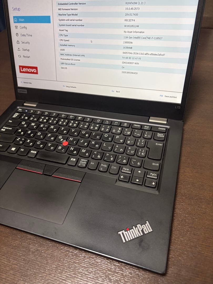 ThinkPadL13Gen2 i7 第11世代 Corei7 16G
