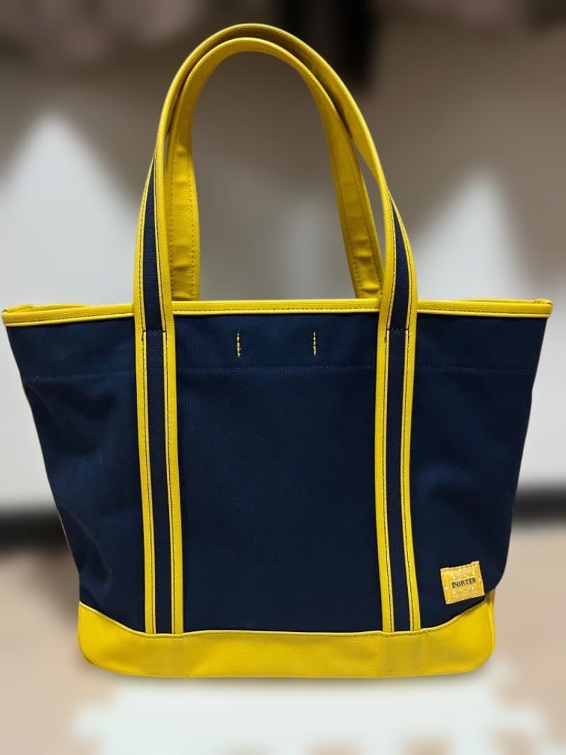 ポータートートバッグ★ボーイフレンド★ネイビー★L★中古★