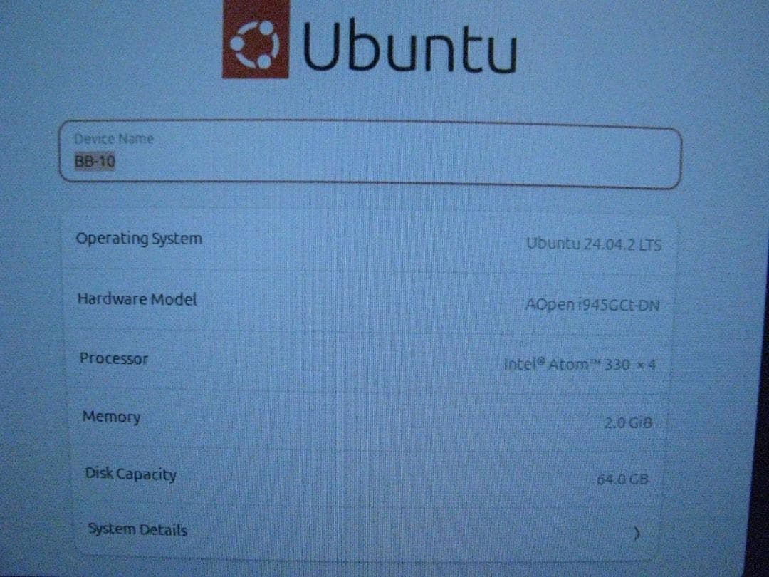 Aopen BB10 SILVER Atom 330搭載ベアボーンキット