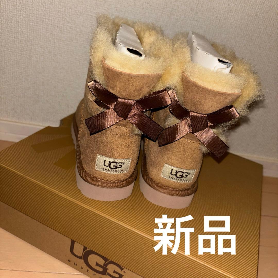 S*1様 UGG ブラウン ムートンブーツ リボン付き