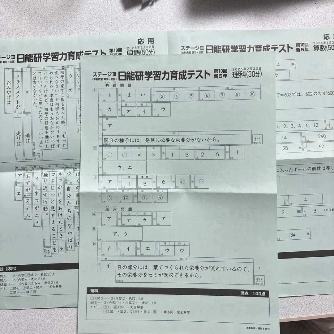 日能研　2025年度 日能研 5年育成テスト 前期10回分