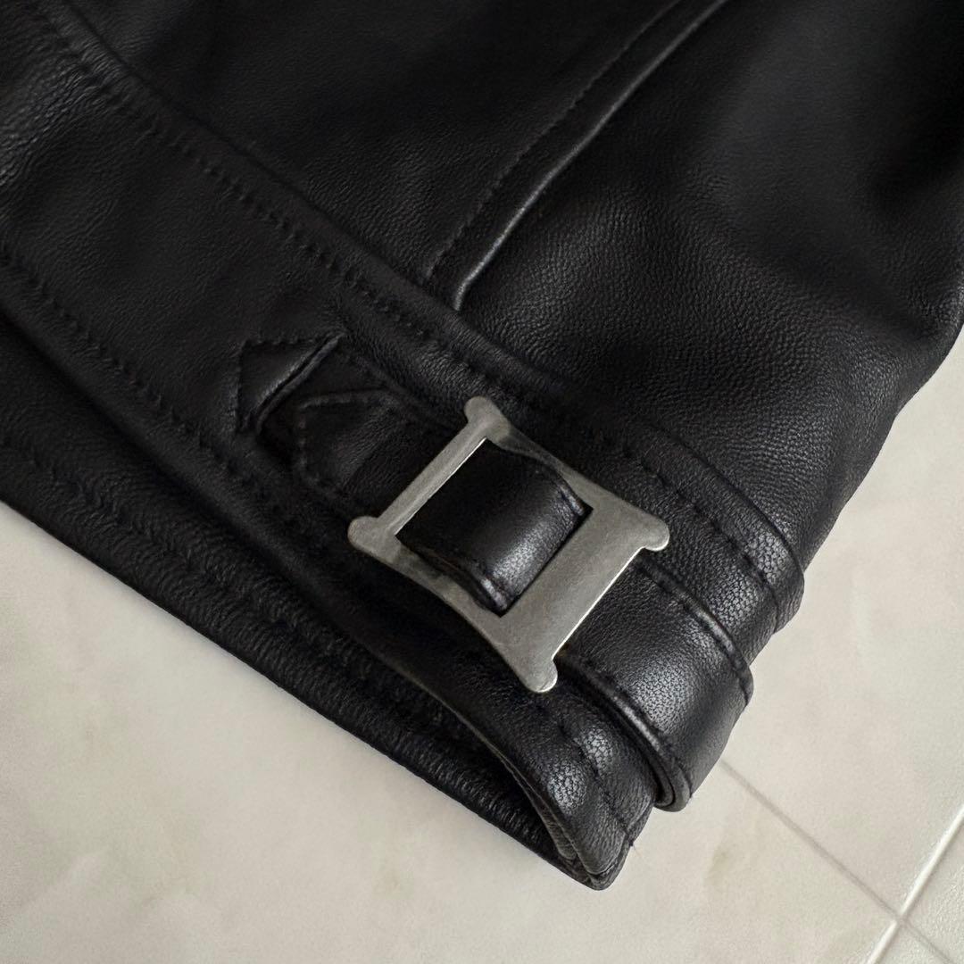 美品✨ BACK NUMBER 本革シングルライダース 黒L メンズYKKジップ