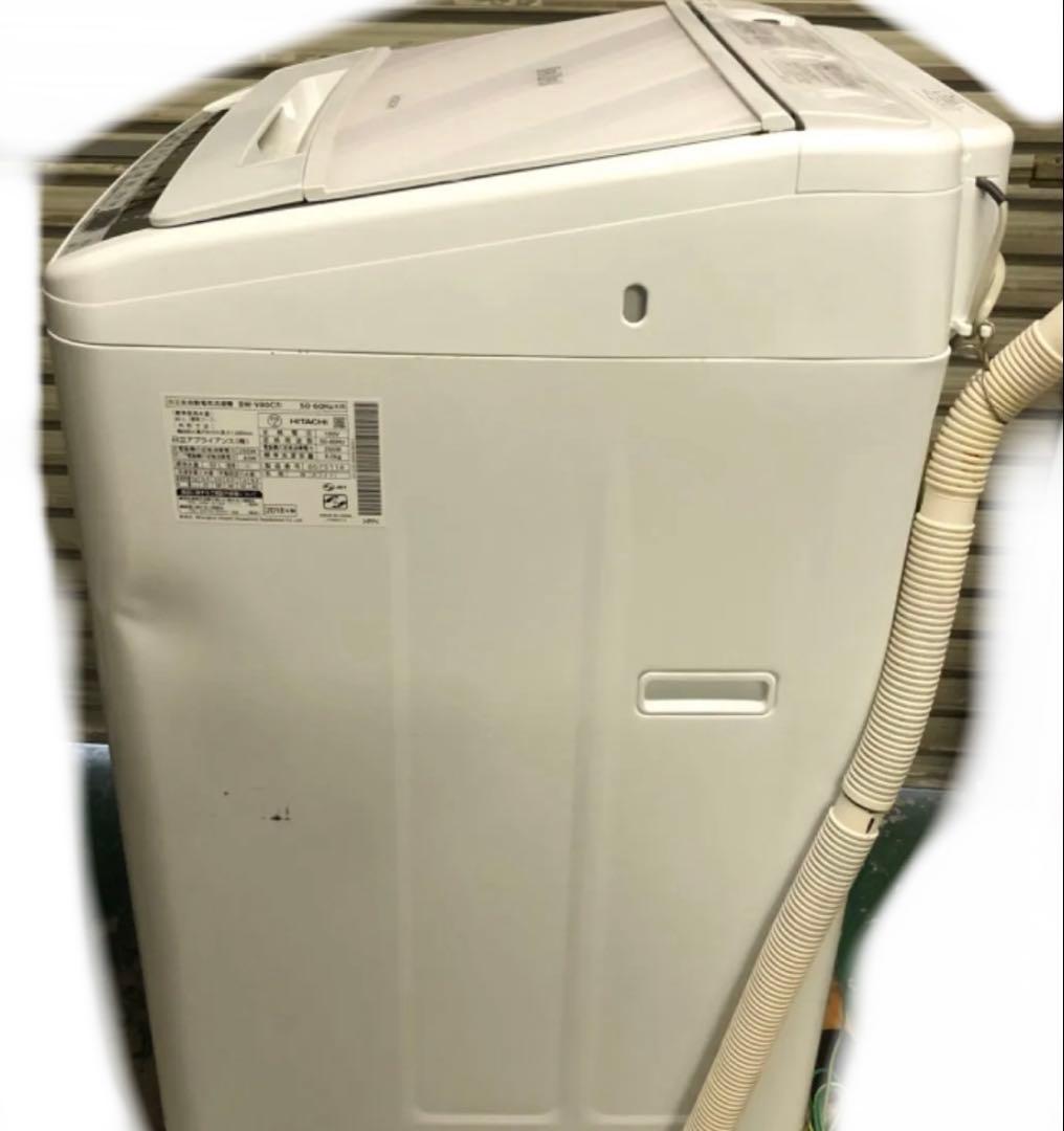 10h21. HITACHI 8kg 全自動洗濯機 BW-V80C 2018年