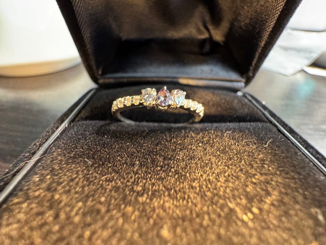 pt900 アレキサンドライト　ダイヤモンド　リング 0.15 D0.05