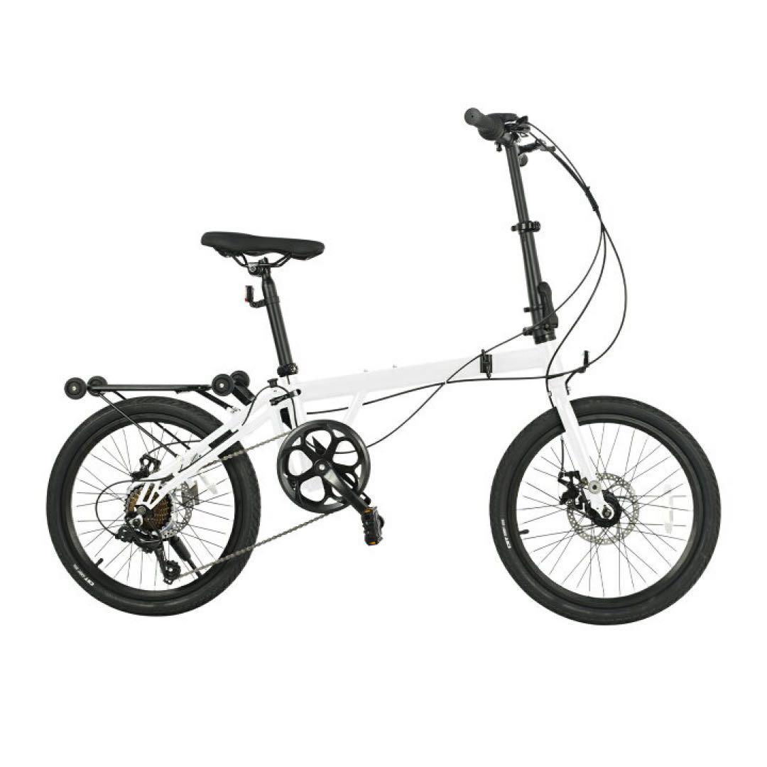 【新品】シマノ7段ギア 折りたたみ自転車 20インチ　ホワイト