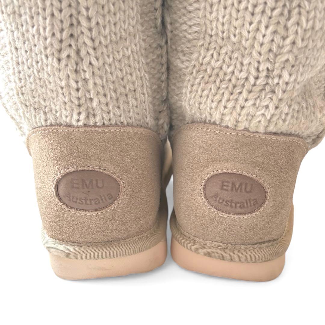 完売品☆現行☆エミュオーストラリア ウールニットブレンドシープスキンブーツ 25