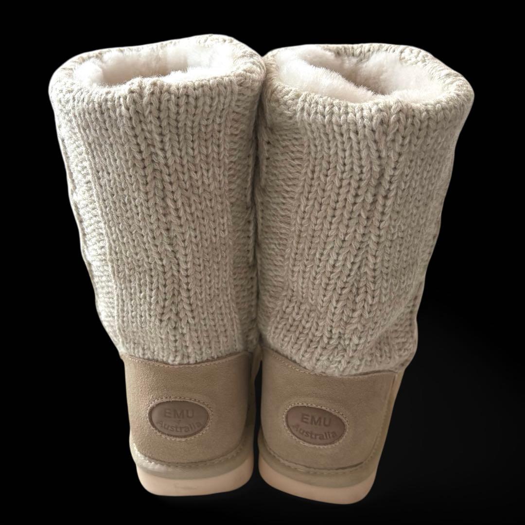 完売品☆現行☆エミュオーストラリア ウールニットブレンドシープスキンブーツ 25
